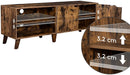 tv-meubel, tv-tafel met 2 deuren, tv-plank voor tv's tot 60 inch, tv-kast met verstelbare planken,  bruin LTV027X01