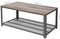Salontafel, Salontafel Met Grote Legplank, Bijzettafel, Stabiel, Met Metalen Frame, , Houtlook, Grijs-Grijs