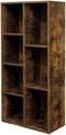 Boekenkast, kubus boekenkast, kinderboekenkast, , met 7 vakken, open,, 50 x 24 x 106 cm, vintage bruin