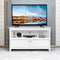 TV Meubel -lowboard, houten opbergconsole, moderne vrijstaande tv-kast, media entertainment center, multifunctionele home woonkamer tv-meubel, tv-plank met draad gat (Wit)