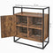 Commode, keukenkast, kast, consoletafel met glazen oppervlak, woonkamer, hal, stabiel gehard glas, eenvoudige montage, industrieel design, vintage, donkerbruin LSC12BX