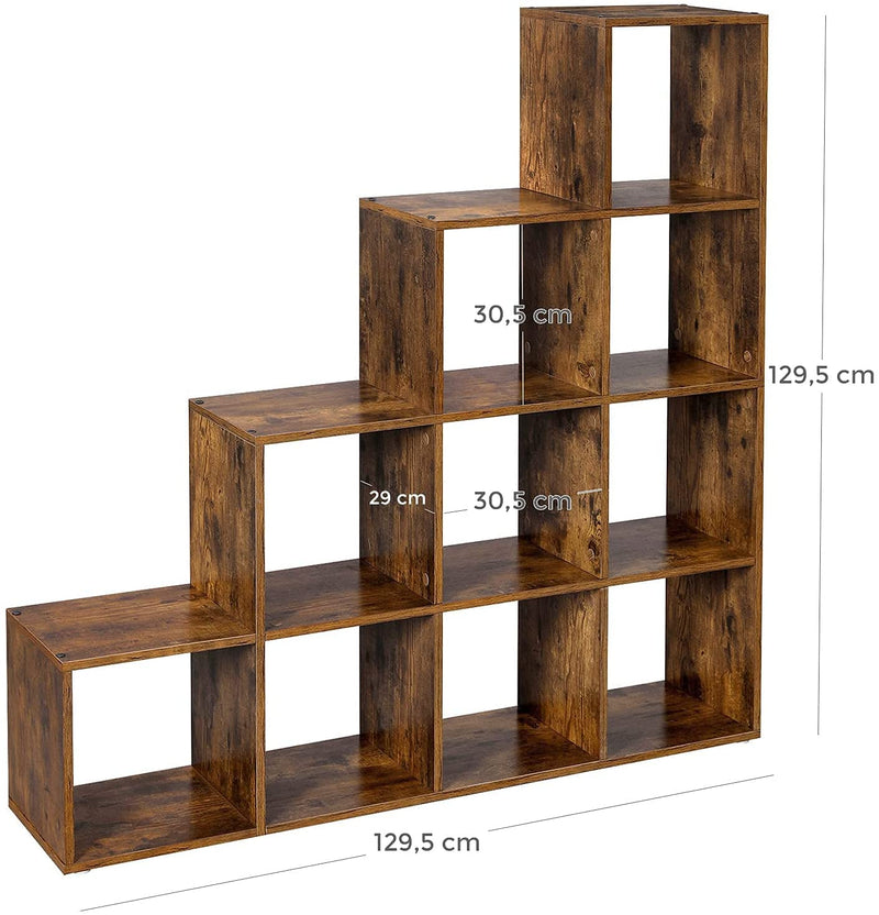 Boekenkast met 10 kubussen,  bruin