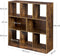 Boekenkast, houten plank met open vakken, , 97,5 x 100 x 30 cm vintage, donkerbruine