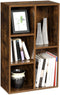 Boekenplank, staand, met 5 vakken, voor woonkamer, studeerkamer, kinderkamer, kantoor, als kamerscherm, 50 x 24 x 80 cm, vintage bruin LBC025X01