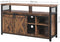 TV-kast, TV-tafel met 2 schuifdeuren,  tot 60 inch, TV-kast met verstelbare schappen, industrieel ontwerp, vintage bruin-zwart LTV46BX