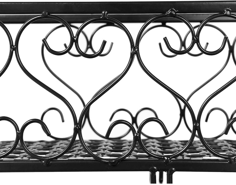 Aan de muur bevestigde wijnrek, metalen wijnfles plank met glashouder,