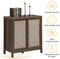 Houten kast met schuifdeur, moderne opbergkast, , stapelbare dressoir opbergkast walnoot