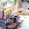 Make-up Organizer, cosmetica organizer met 4 lades en 11 vakken in verschillende maten, anti-slip inzetstukken, voor make-up en sieraden, lavendel JKA001PL