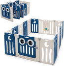 Grondbox baby, 12/14/16 HDPE paneel speelbox babybox, opvouwbare (16 paneel, Blauw)
