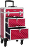 Trolley Cosmetische Hoes, Aluminium make-uphoes, schoonheidskoffer, rood JHZ08RD