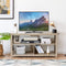 TV-tafel,120 cm  3 laags industriële tv-meubel met open planken, stevig X-stijl frame, handig kabelbeheer gaatje, boerenhuis tv-kast tv-plank tv-standaard,  120 x 40 x 60 cm (Grijs)