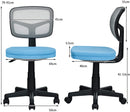 Bureaustoel met lage rugleuning, armloze computerstoel, hoogteverstelling,  360°  (Blauw)
