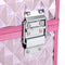 Beauty Case ,Make up koffer , Multi Case Make-up Case Vloertas Met Diamantpatroon Zilverkleurig Roze 36 x 28 x 23 cm JBC319P