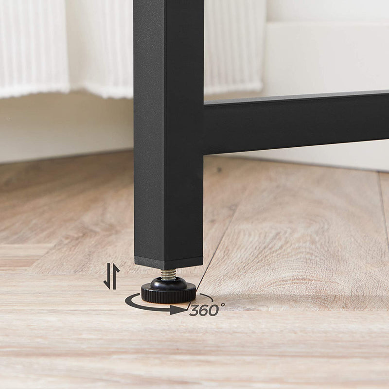 Bureau, computertafel, smalle kantoortafel, 100 x 50 x 75 cm, studeerkamer, hazelnoot-zwart LWD041B03