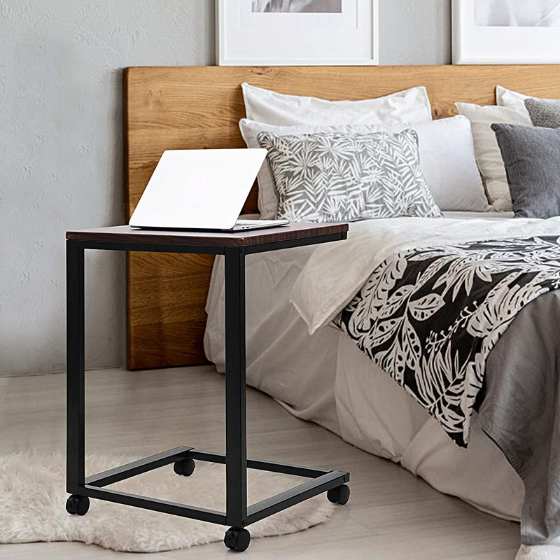 Laptoptafel met wielen, verrijdbare laptopkar, 50 x 40 x 65 cm (Zwart)