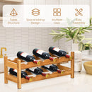 Bamboe wijnrek met 3 niveaus, 12-flessen aanrecht flessenrek, wijnkelder, 62 x 24 x 25 cm