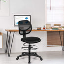 bureaustoel, hoge computerstoel met lendensteun, verstelbare voetsteun ring, ergonomische draaistoel zonder armleuning, staande bureaustoel voor thuis & kantoor