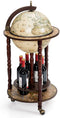 Barwagen, eucalyptushouten globebar, antieke wereldbol wijnbar wijnrek met wielen, standaard 16e eeuw Italiaan barkasten wijnkast, huisbar decoratiebar (Lichtbruin)