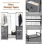 Stoffen ladekast dressoir met kleding stang schoenenrek, multifunctionele dressoir opbergtoren met 8 stoffen laden, metalen frame, opslag organisator voor kast hal slaapkamer woonkamer