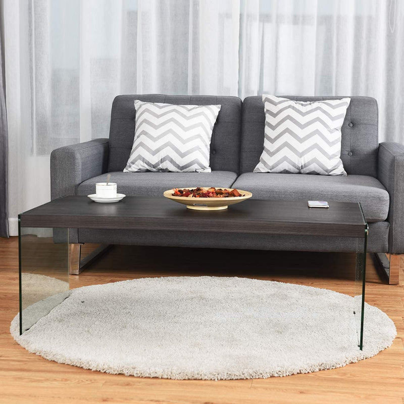 Moderne salontafel met MDF Top gehard glazen poten