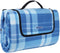 Picknickkleed, 200 x 200 cm, XXL, fleece, wmouwgeïsoleerd, waterdicht met draaggreep, vierkant blauw gestreept
