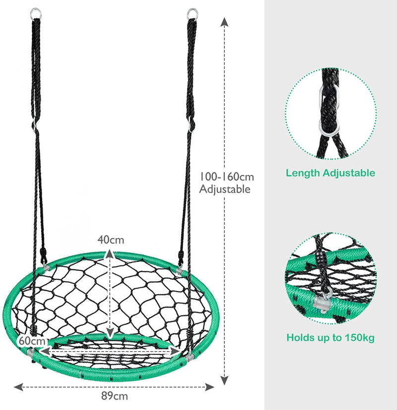 Hangstoel, web stoel schommel, boom schommel set belastbaar tot 150 kg,
