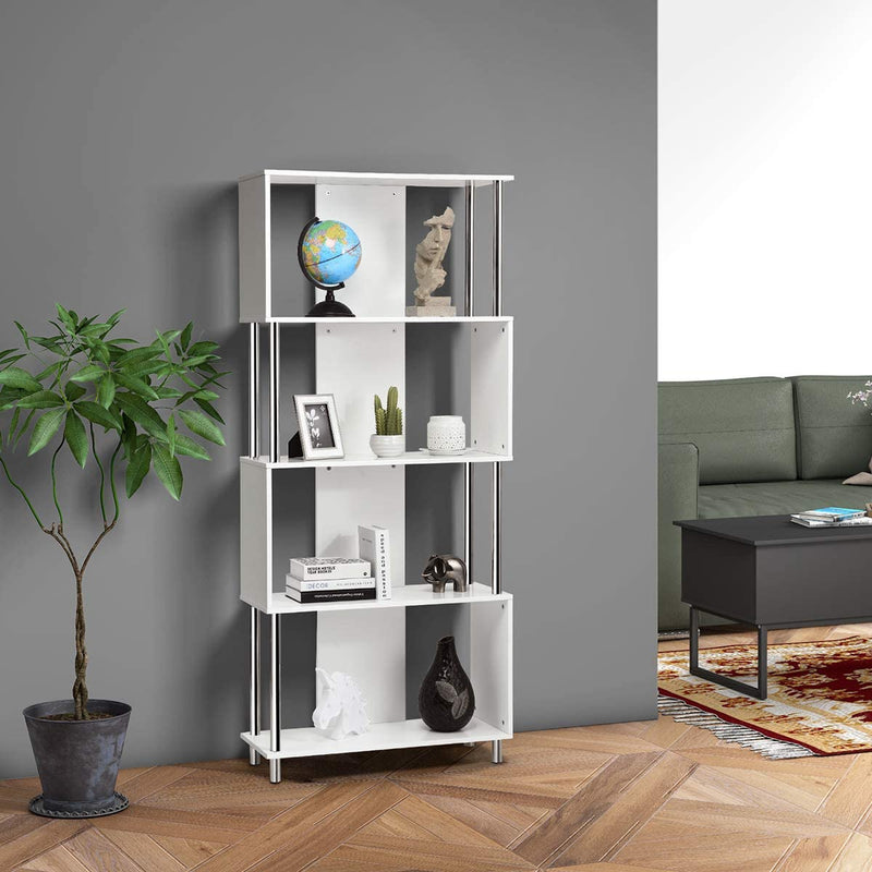 4 Plank boekenkast, moderne weergave plank organisator, kronkelend boekenplank, , 80 x 30 x 184cm