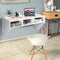 Muur gemonteerd  computerbureau, hout PC werken studietafel computertafel bureau met 3 opbergplanken voor slaapkamer, woonkamer, 108 x 53 x 52cm (Wit)