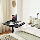 Verstelbare bedtafel, bijzettafel overbed tafel, laptopstandaard met wielen en remmen (Zwart)