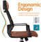 Bureaustoel, ergonomische bureaustoel, draaistoel met hoofdsteun,