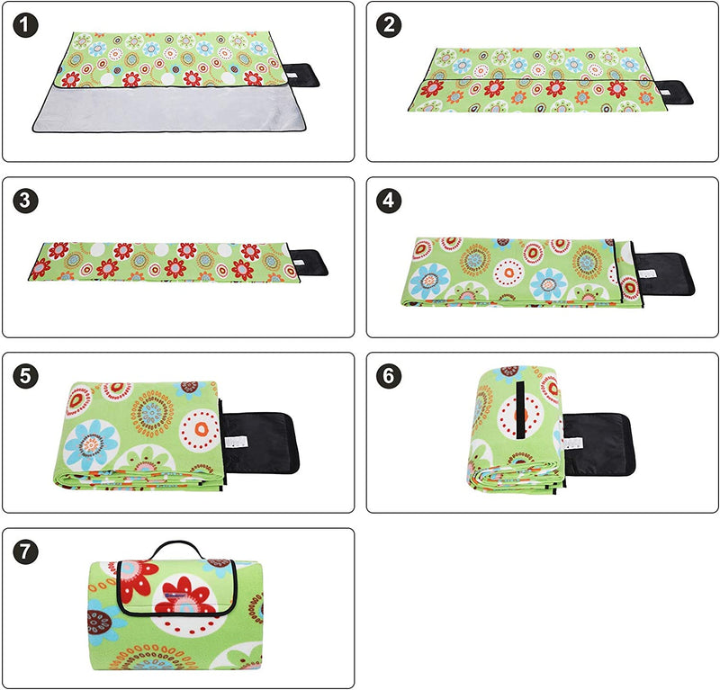 GCM71J Picknickdeken, campingdeken, warmte-isolerend, waterdicht, met draaggreep, 200 x 200 cm