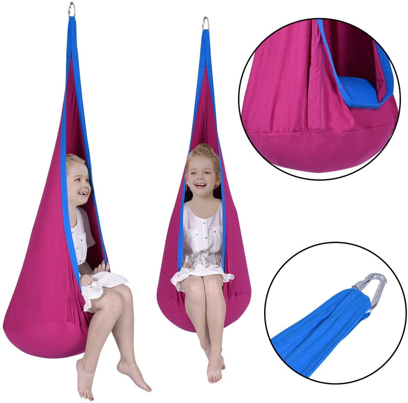 Hangstoel, Kinderzitje, met zitkussen, 3 Kleuren, 80 kg draagvermogen (rood)