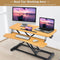 Zit-sta werkstation, zit-sta bureauconverter, in hoogte verstelbare staande bureau verhoger met grote tafelblad 80 x 40cm,ergonomisch bureau, (Natuurlijk)