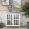 Dressoir, opbergkast met glazen deur, consoletafel keukenkast zijkast, commode 80,5 x 35 x 78 cm (Wit)