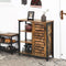 dressoir, keukenkastje met 3 open rekken, badkamerkastje, woonkamer, hal, keuken, thuiskantoor, stalen geraamte, industriële stijl,vintage bruin en zwart LSC74BX
