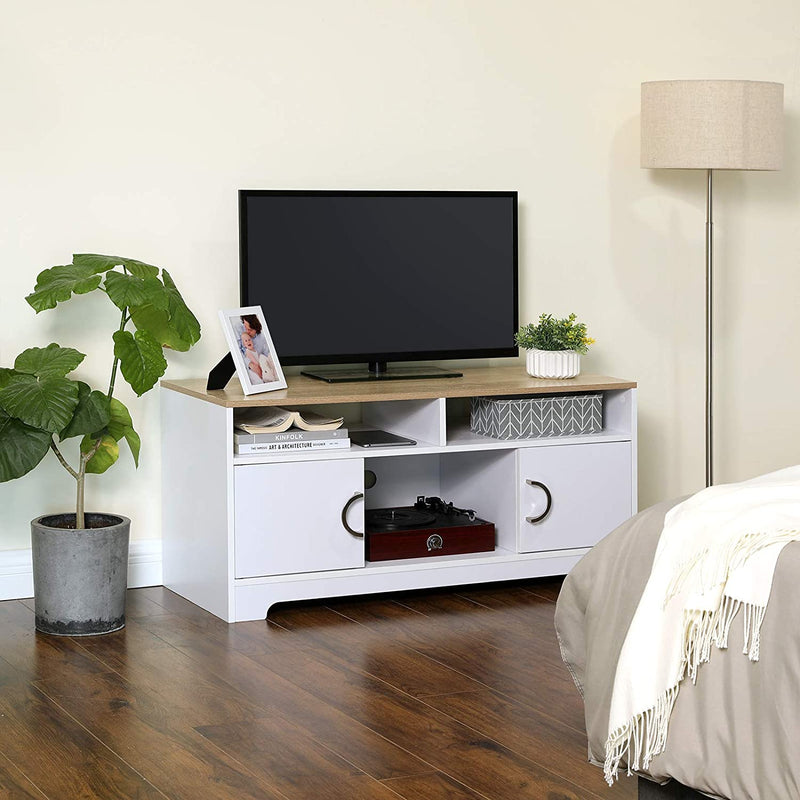 tv-meubel, tv-meubel, lowboard, 105 x 42 x 52 cm, wit-natuurlijk LTC03WN