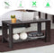 Houten salontafel, 2-laags rechthoekige cocktailtafel met open opbergplank, 80 x 40 x 42 cm (Koffie)