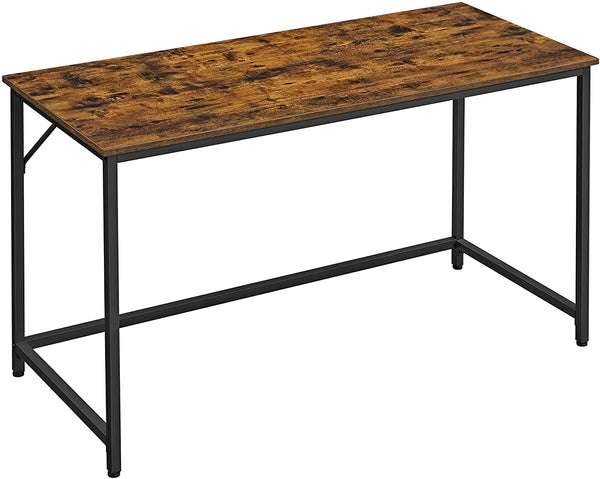 Bureau, computertafel, smalle bureautafel, 140 x 60 x 75 cm, studeerkamer,  bruin-zwart LWD043B01