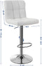 2-delige set barkruk met rugleuning en robuust, wit, 38 x 44,5 x 115 cm, PU