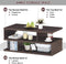 Koffietafel, rechthoekige salontafel theetafel, 3-laags salontafel,  80 x 40 x 36 cm
