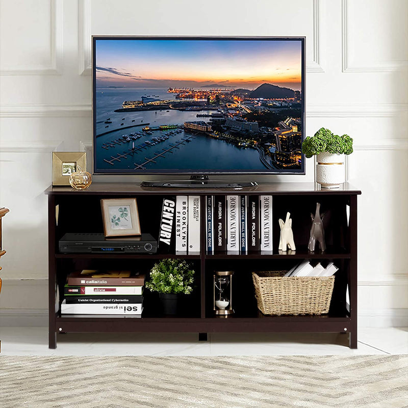 tv-meubel, tv-tafel tv-kast tv-plank, voor TV's tot 55 inch, 3-laags 120 x 41 x 60 cm (Bruin)