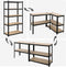 Magazijnrekken, zware lasten, set van 2, kelderrekken, 200 x 100 x 50 cm, tot 875 kg belastbaar, 5 verstelbare planken, planken van metaal, steekplanken, werkplaatsrek, zwart GLR050B02