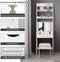 Kaptafel set met openen bovenkant spiegel, make-up tafel set met 3 haken & 2 opbergplank, 6 verwijderbare organizers, make-up tafel en kruk set met gedempte kruk, eenvoudige montage