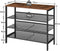 Schoenenrek, schoenenkast met 4 niveaus, schoenenbank met 3 roosterplanken, vintage bruin-zwart EUBF14XJ01