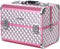 Beauty Case ,Make up koffer , Multi Case Make-up Case Vloertas Met Diamantpatroon Zilverkleurig Roze 36 x 28 x 23 cm JBC319P