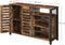 Sideboard, kast met 2 deuren, verstelbare planken, voor eetkamer, woonkamer, keuken, 110 x 33 x 75 cm, industrieel design, vintage bruin-zwart LSC083B01