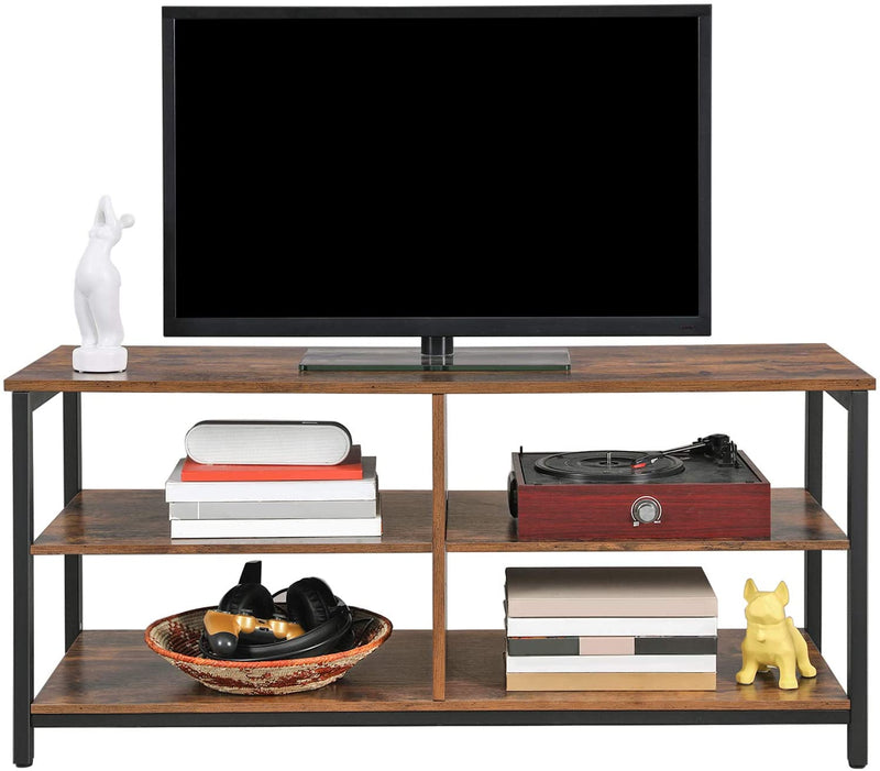 TV-kast, TV-tafel, TV-plank, lowboard met 4 planken, open vakken,, 110 x 40 x 50 cm,  donkerbruin LTV37BX