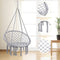 Hangstoel, katoenen touw macrame hangende schommelstoel voor woonkamer, tuin, balkon, scandinavische stijl, capaciteit van 150 kg (Grijs)