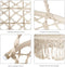 Hangstoel macrame schommelstoel, hangende katoenen touw stoel met kwastjes, maximaal 160kg  (kussens niet inbegrepen) (Beige)