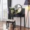 Kaptafel, kaptafel set met krukje, make-up tafel met 360° draaibare en afneembare spiegel, kaptafel met 4 lades en 2 planken (Zwart)